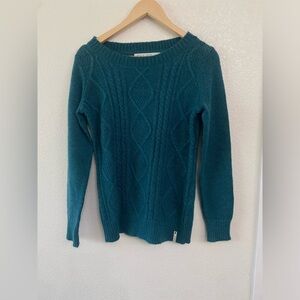 Woolrich Vintage Sweater Wool Mohair Cable Knit Crewneck Teal Womens Size XS